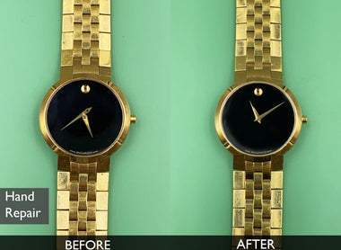 Before and After Hand Repair for Movado Men's Museum Classic Bracelet Watch 08-15-2021