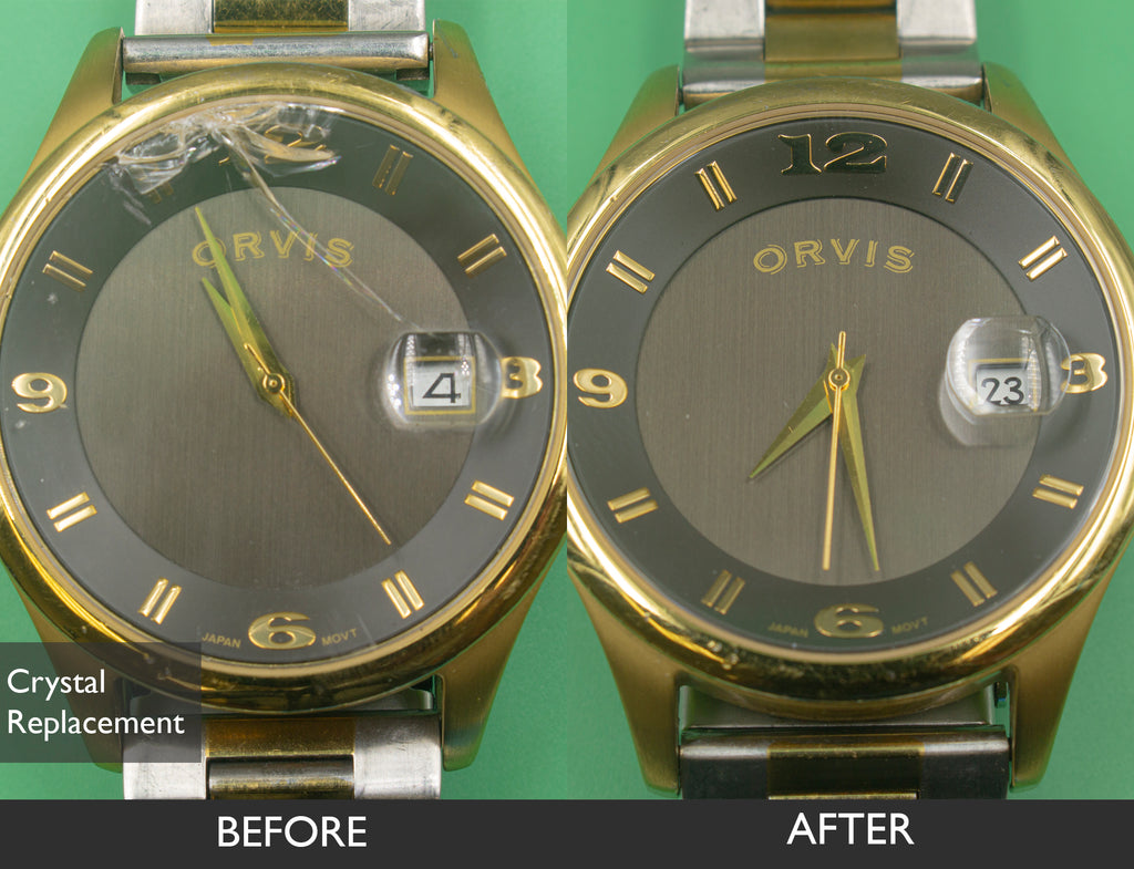 BEFORE AND AFTER WATCH CRYSTAL REPLACEMENT FOR ORVIS TWO TONE DAY DATE WATCH 07-22-2021