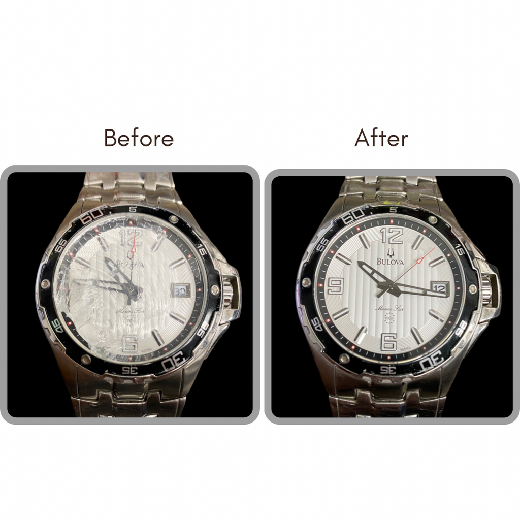 BEFORE AND AFTER - Crystal, Battery Service for Bulova 98B162 (9F838B56)