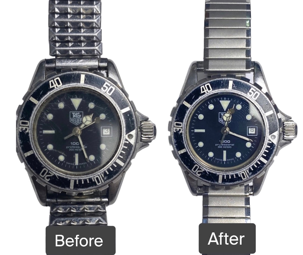 BEFORE AND AFTER -  Battery, Band and Crystal Replacement For Tag Heuer 800-086