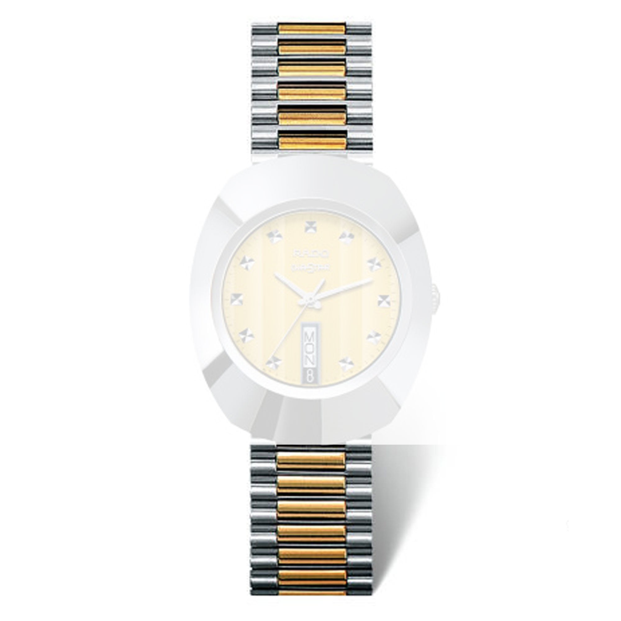 Rado Diastar Automatic Day Date Gold Tone Unusual Mens Vintage Wrist Watch   Inox Wind