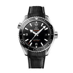 OMEGA PLANET OCEAN 600M OMEGA CO-AXIAL BLACK LEATHER STRAP