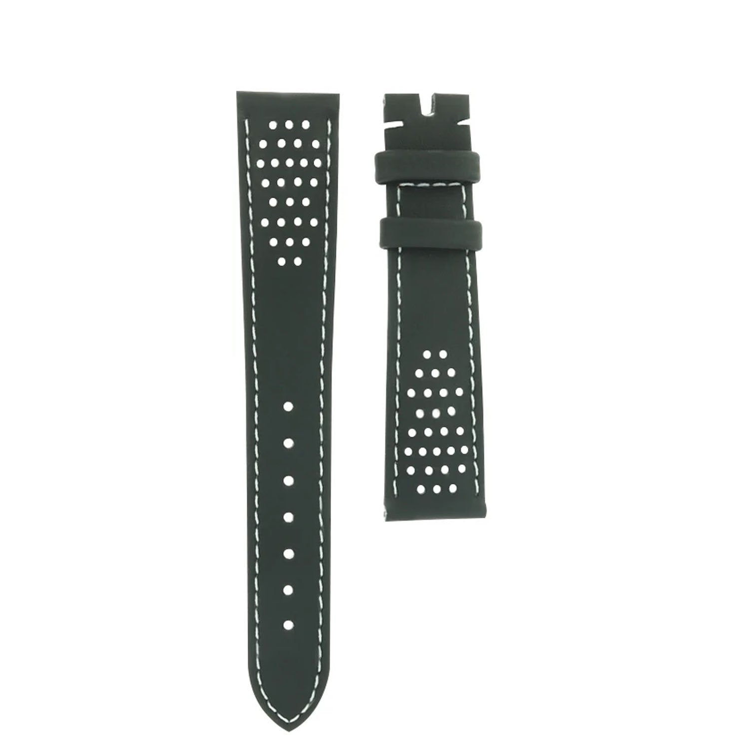 Black Leather Strap with Leather Woven Through - 3/4 inch (19mm) Wide,  U-shape #16LG Clips