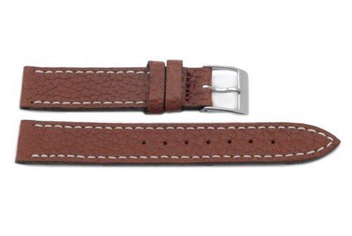 Genuine Swiss Army  Leather Textured Brown Officer's 15mm Watch Band