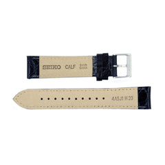 Genuine Seiko Black Leather Crocodile Grain 20mm Watch Strap image