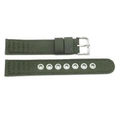 Genuine Citizen Olive Nylon and Leather Eco-Drive 18mm Long Watch Strap