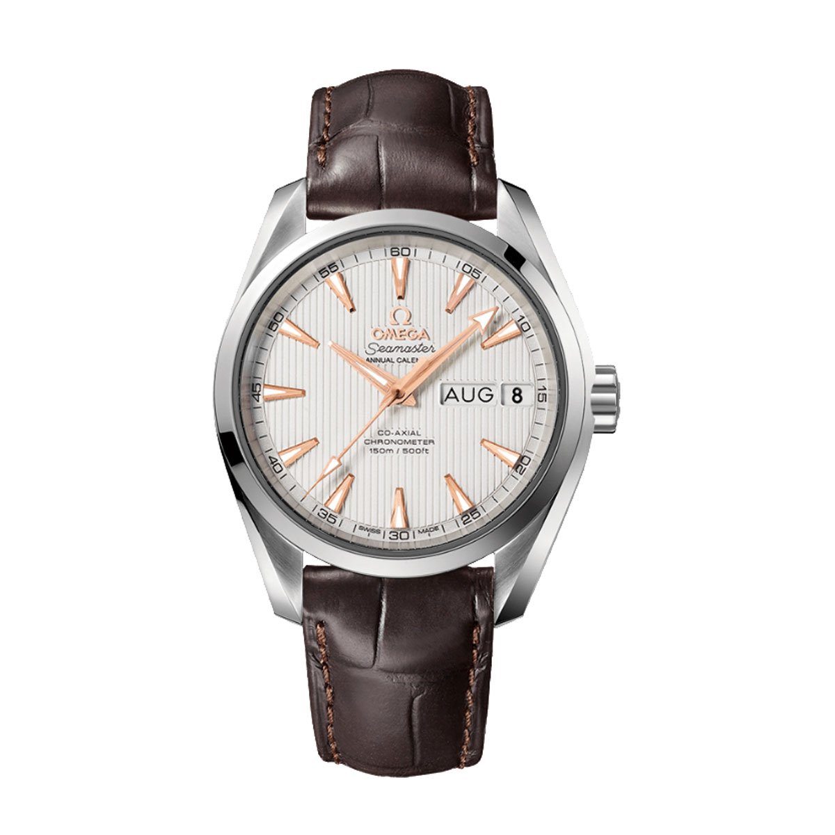 OMEGA SEAMASTER AQUA TERRA CO-AXIAL 19MM BROWN ALLIGATOR STRAP image