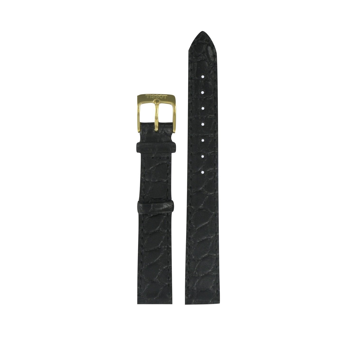 Genuine Tissot 14mm Carmel Black Leather Strap by Tissot