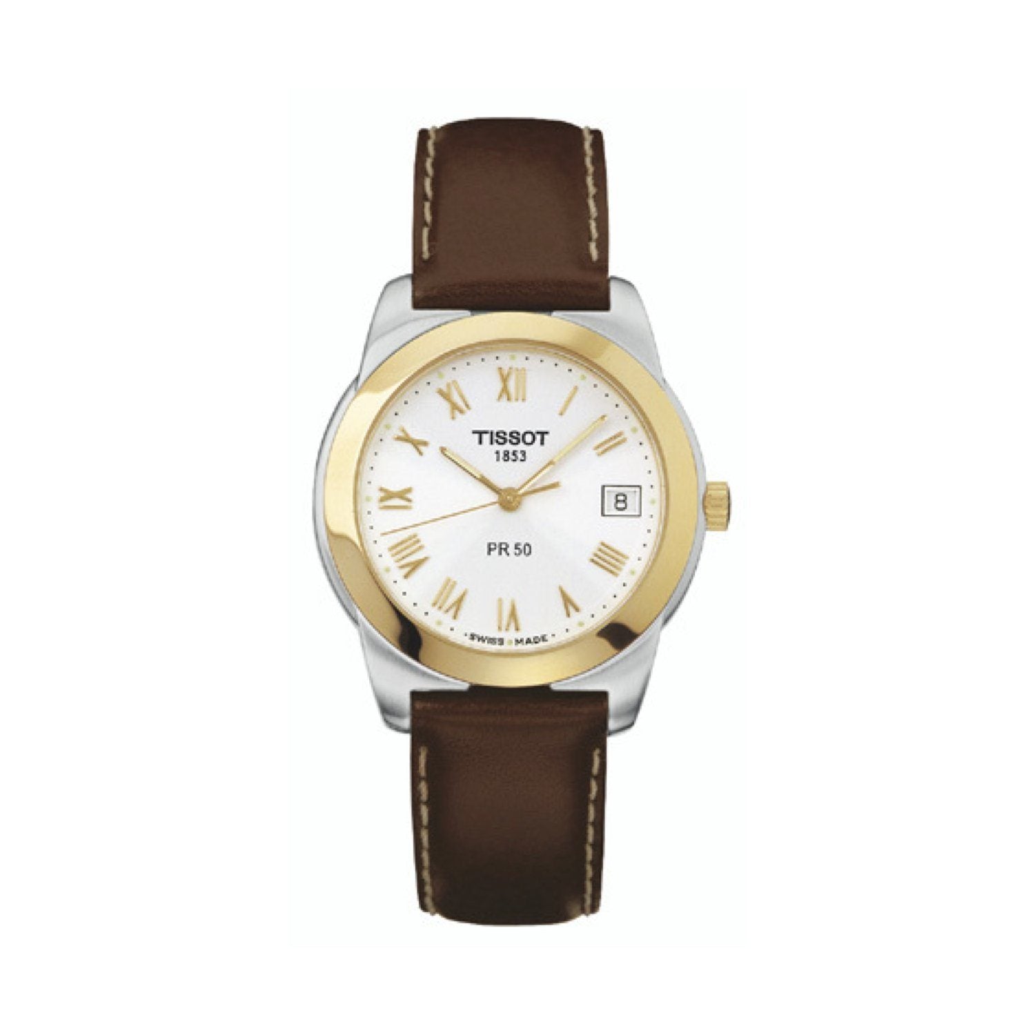 Tissot 18mm Classic Circle Brown Leather Strap image