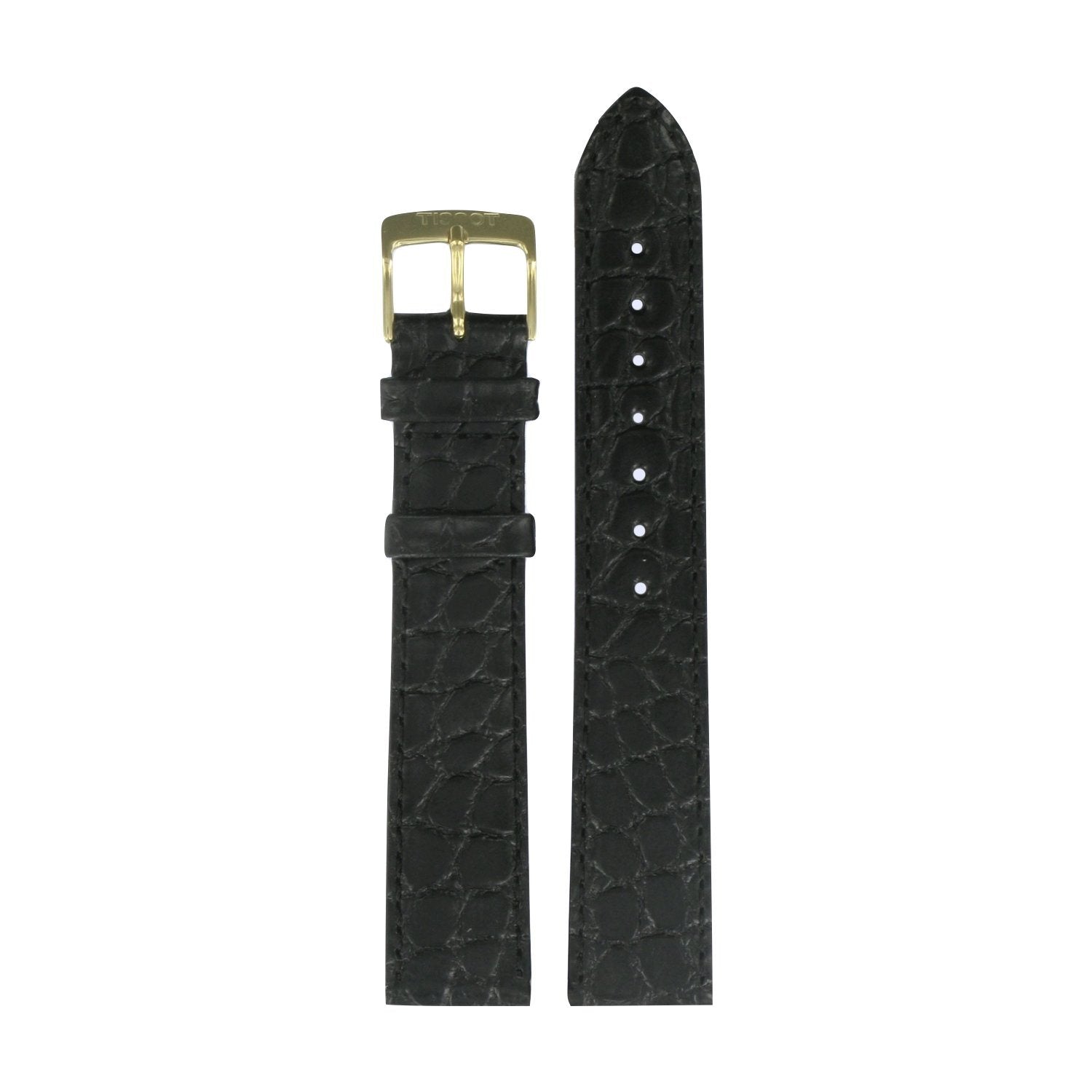 Genuine Tissot 18mm Ligne Suede Black Leather Strap by Tissot