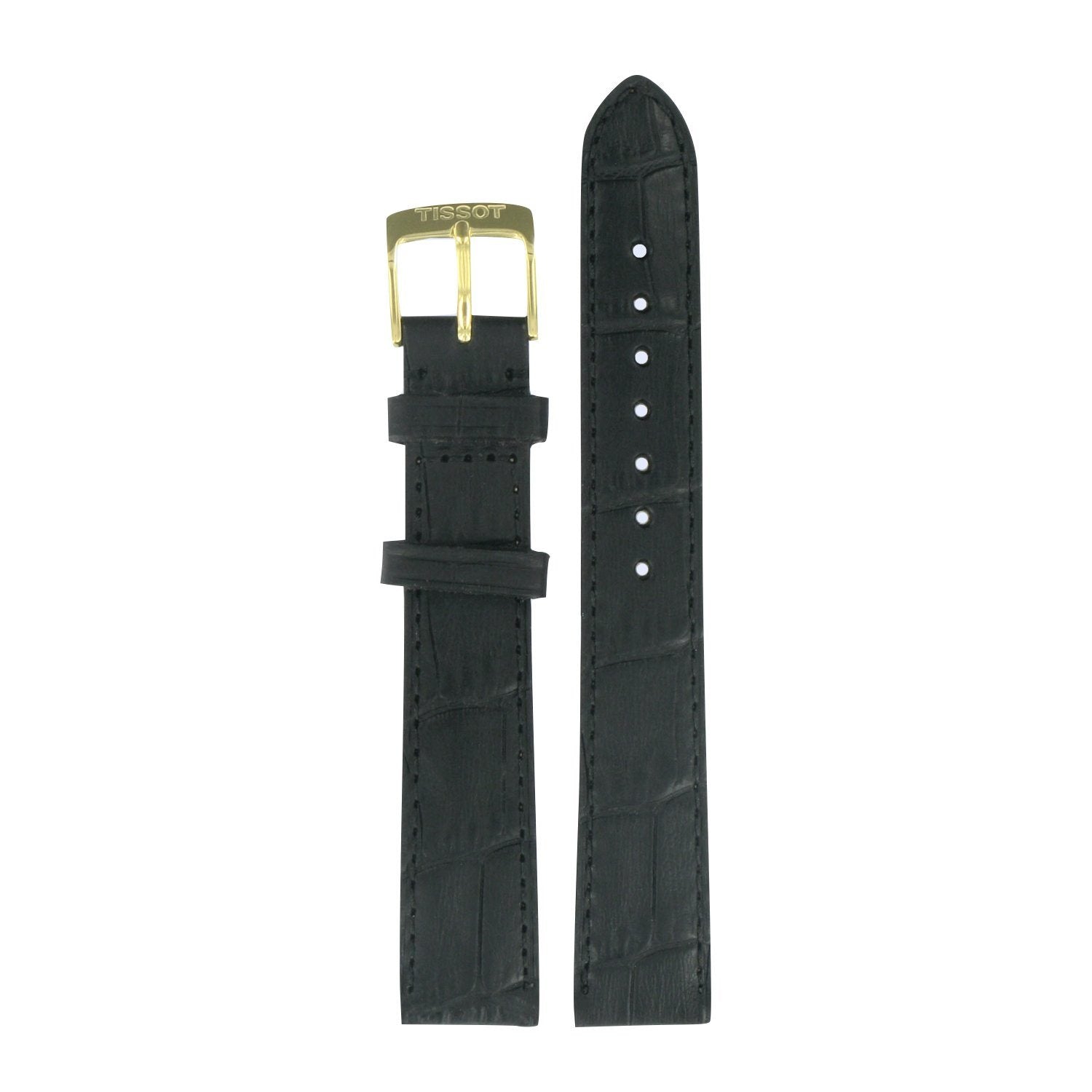 Genuine Tissot 16mm Jasmin Black Leather Strap by Tissot