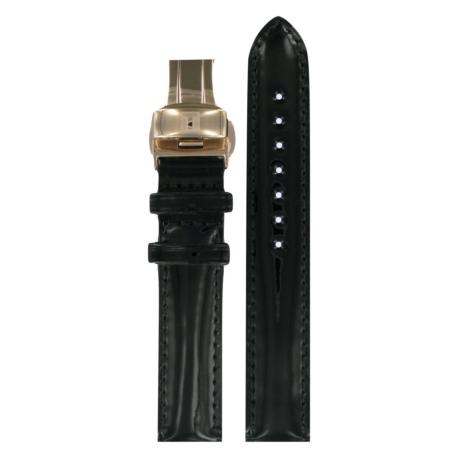 Genuine Tissot 16mm Cera Black Leather Strap by Tissot