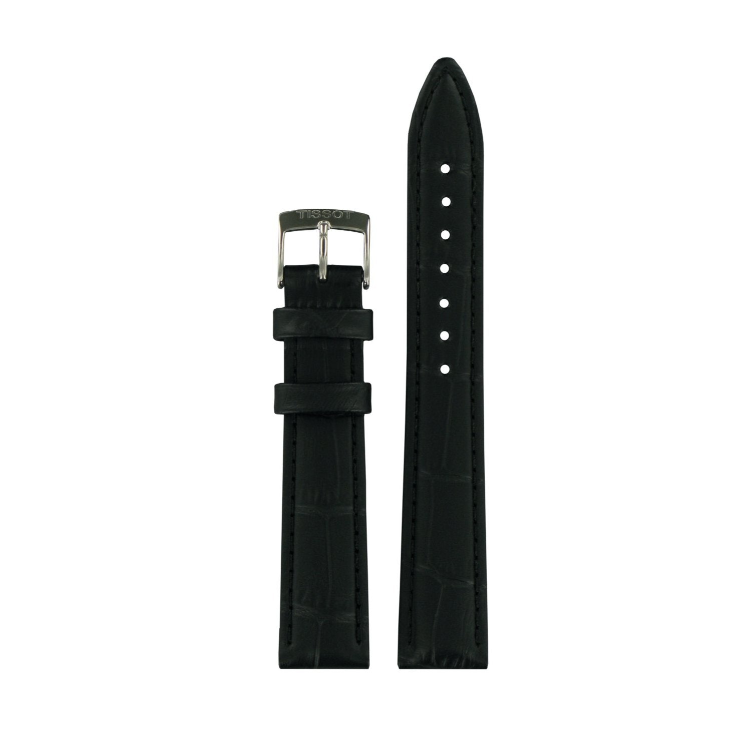 Genuine Tissot 16mm PR 100 Black Leather Strap by Tissot