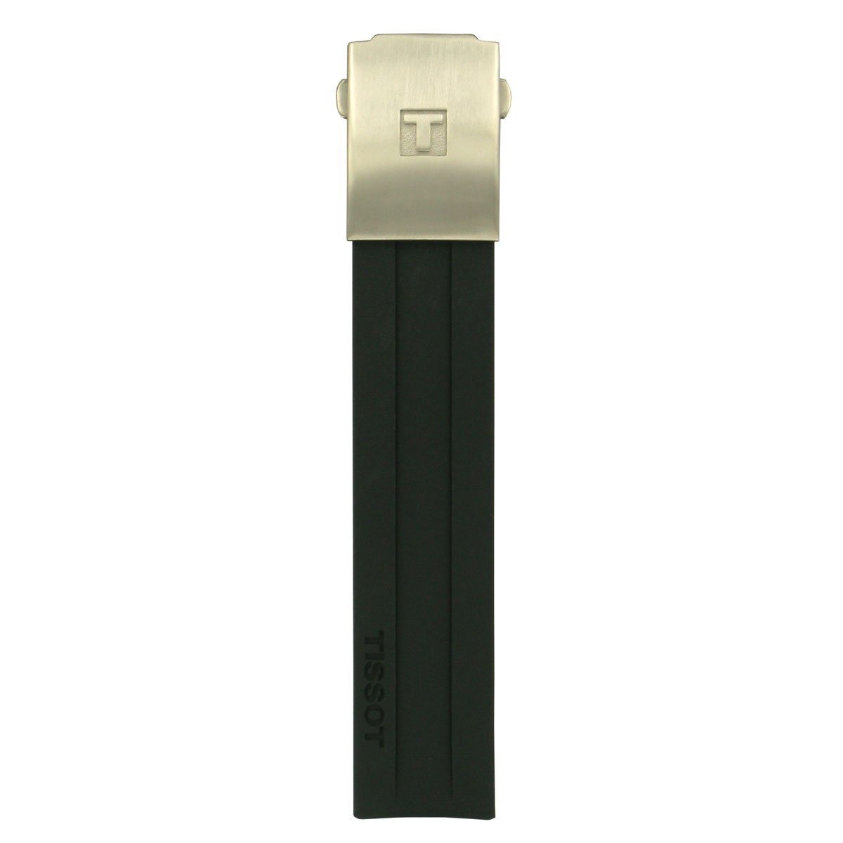 Tissot Men's Black Rubber Strap Titanium GMT Watch Strap image