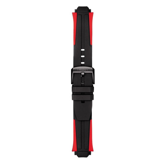 TISSOT T-RACE CYCLING BLACK/RED SILICONE WATCH STRAP