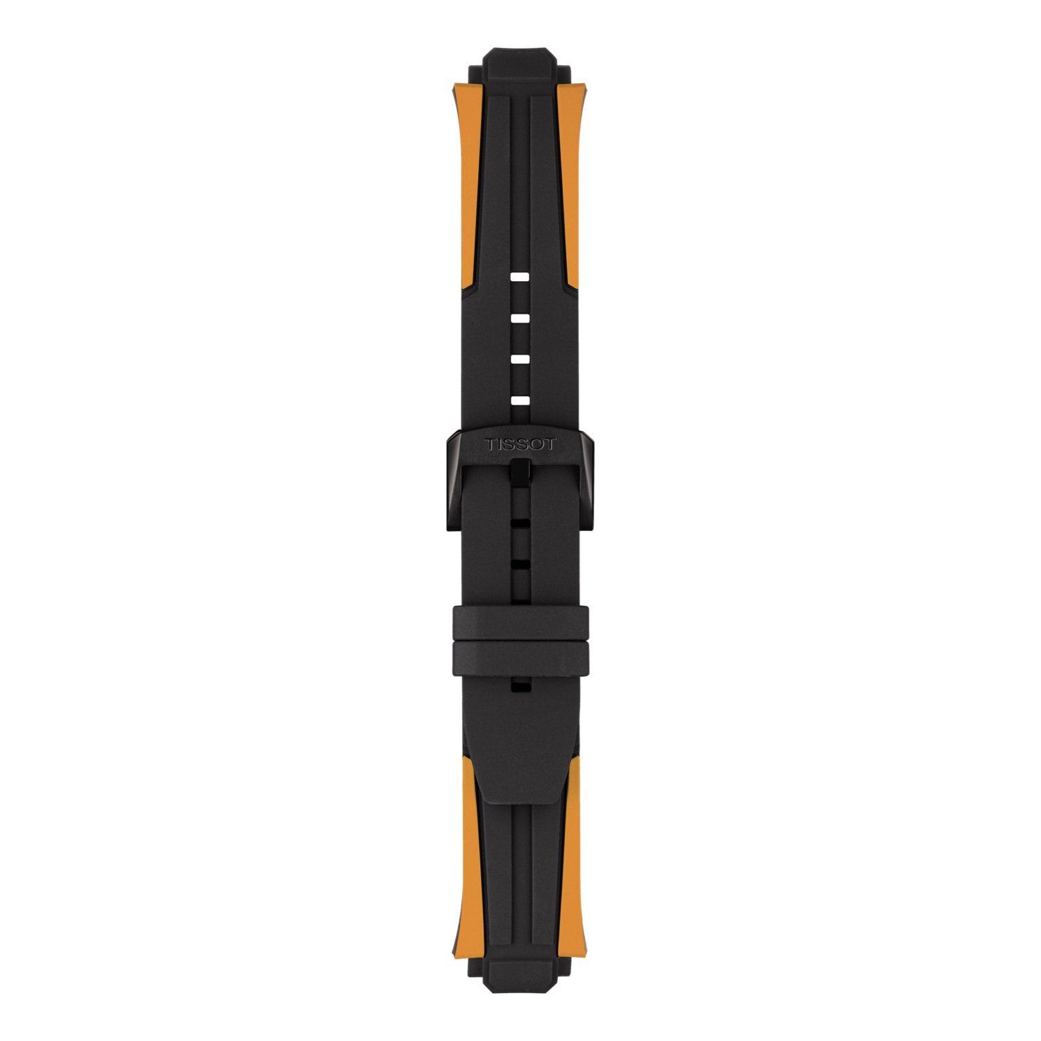 Genuine Tissot Strap 22mm T-Race Cycling Black & Orange Silicone Rubber Strap by Tissot