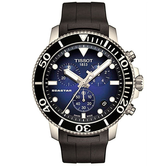 TISSOT SEASTAR 1000 CHRONOGRAPH 22MM BLACK RUBBER STRAP