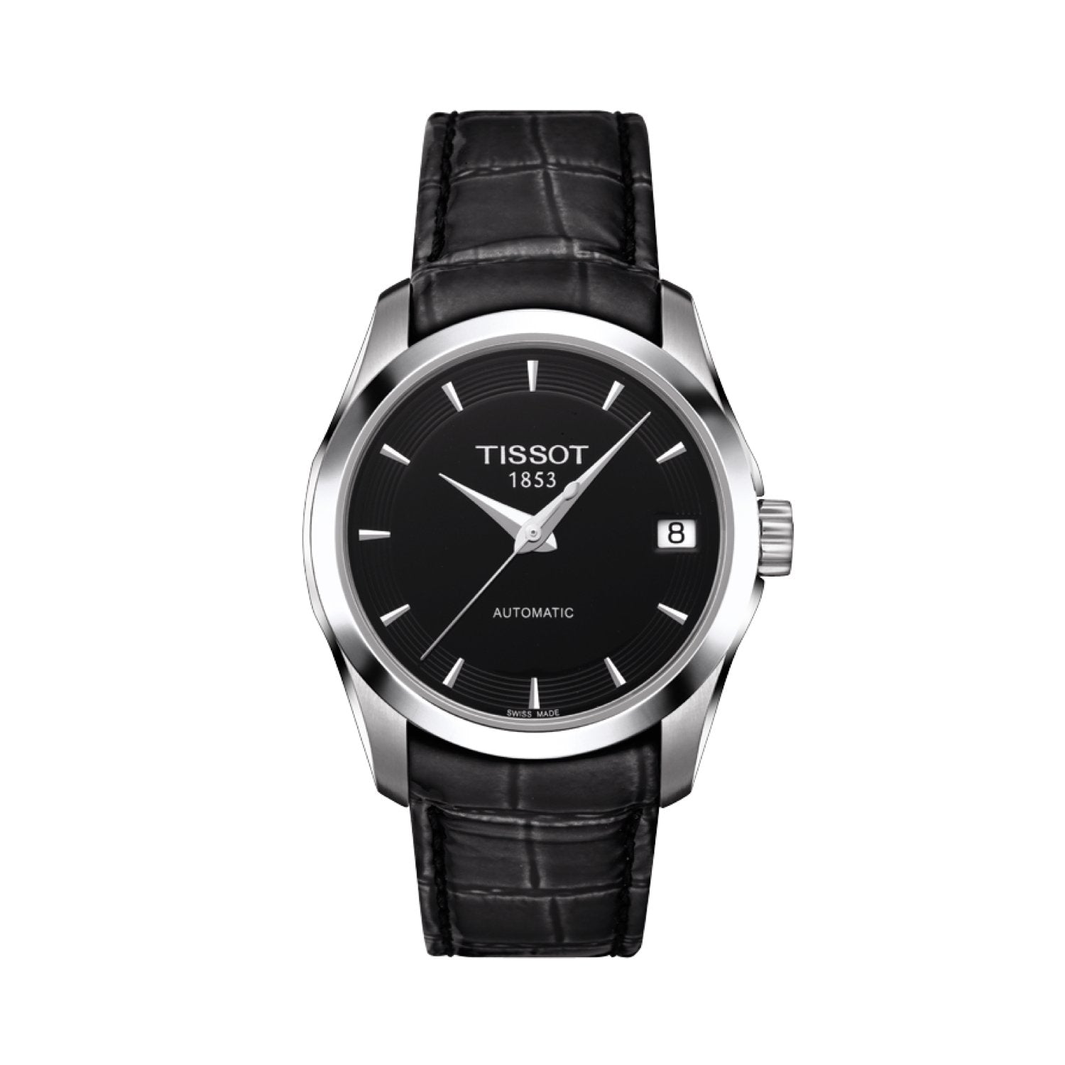 Tissot 18mm Couturier Black Leather Strap without Buckle image